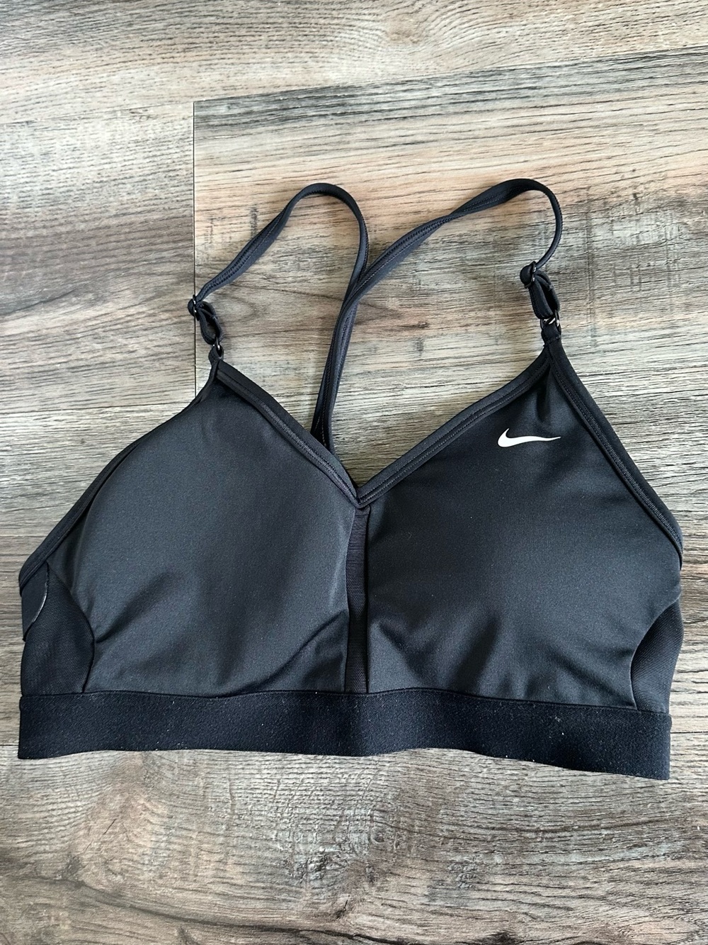 Nike Black Adjustable-Strap Light Support Sports Bra